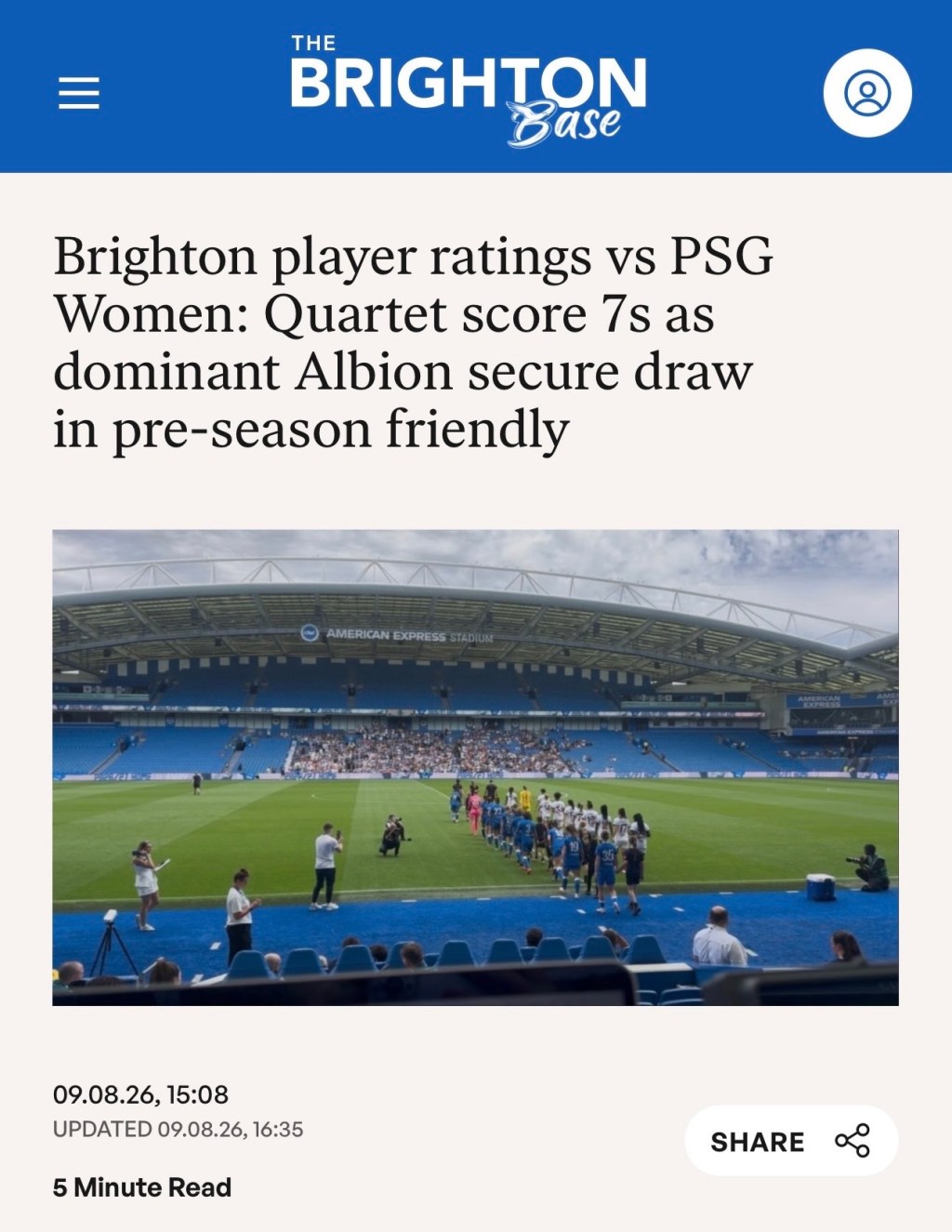 Brighton player ratings vs PSG Women: Quartet score 7s as dominant Albion battle to draw in pre-season&nbsp;friendly