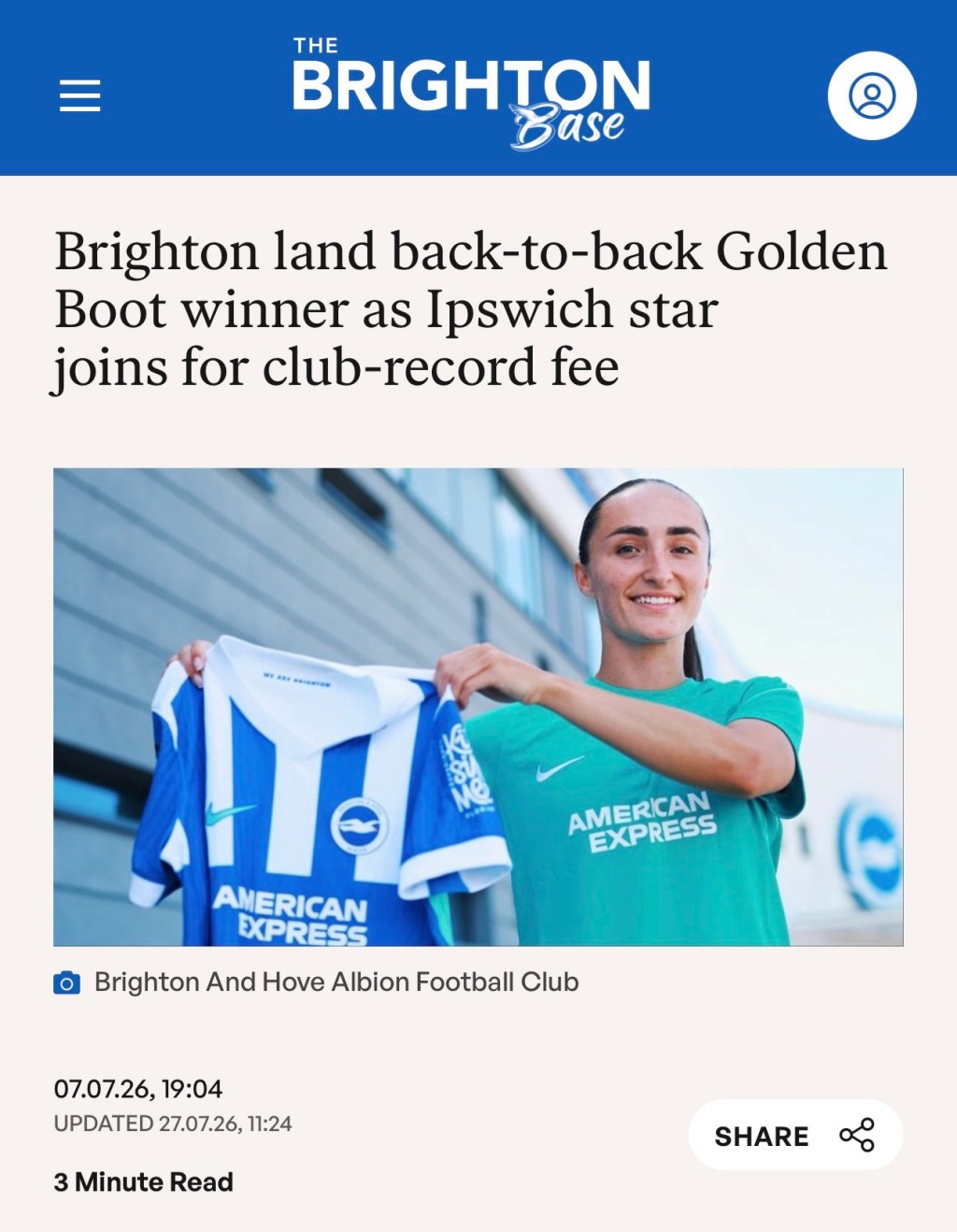 Brighton land back-to-back Golden Boot winner as Ipswich star joins for club-record&nbsp;fee