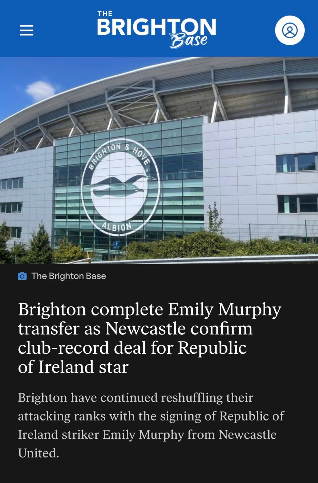 Brighton complete Emily Murphy transfer as Newcastle confirm club-record deal for Republic of Ireland&nbsp;star