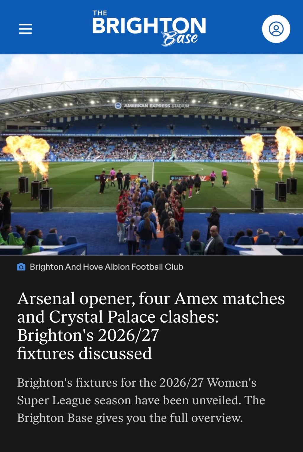 Arsenal opener, four Amex matches and Crystal Palace clashes: Brighton’s 2026/27 fixtures&nbsp;discussed