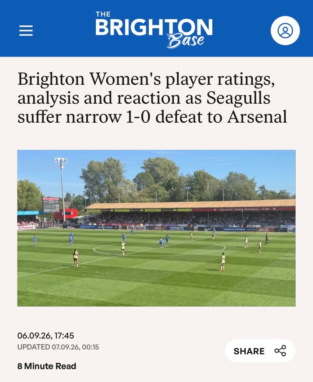 Brighton Women’s player ratings, analysis and reaction as Seagulls suffer narrow 1-0 defeat to&nbsp;Arsenal