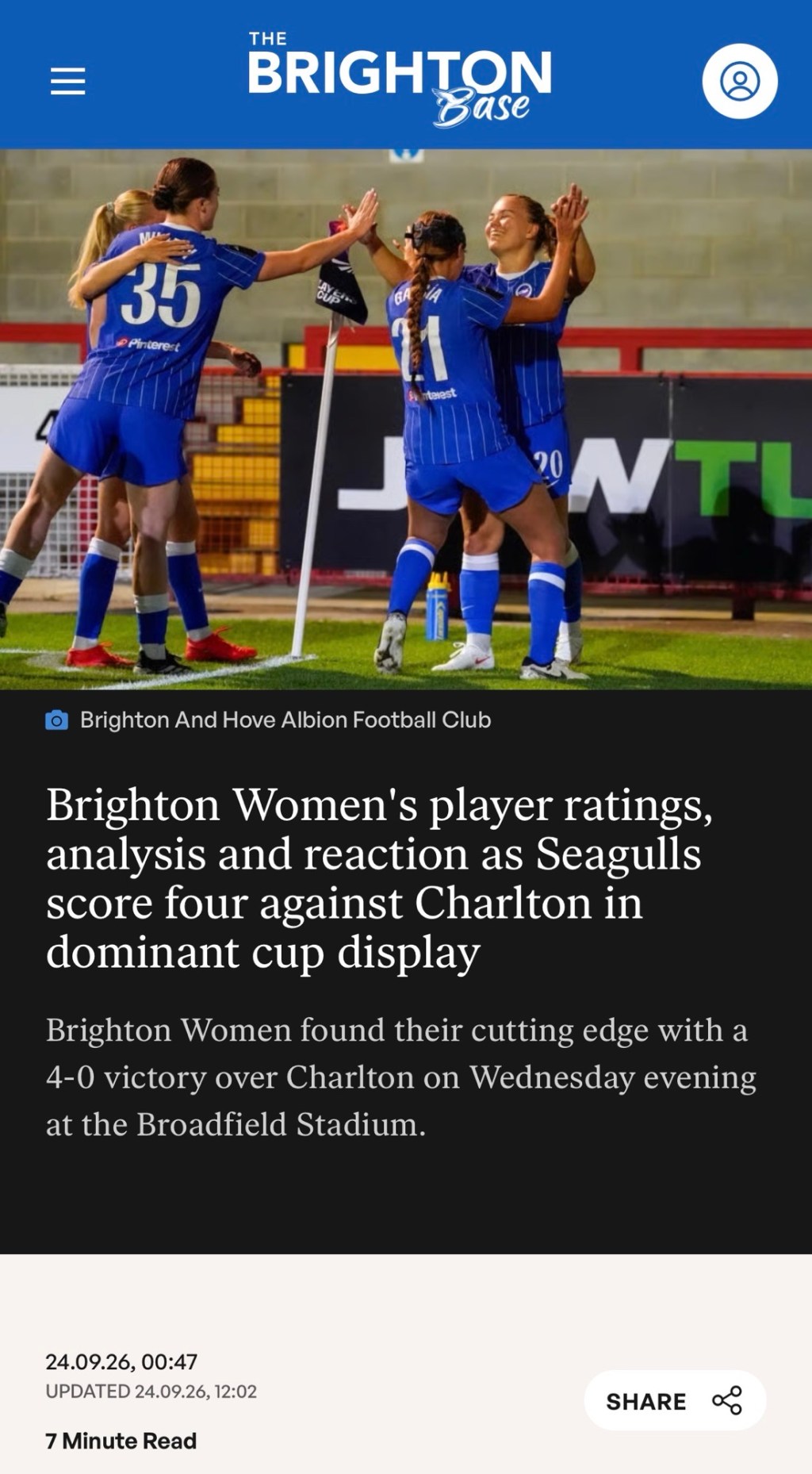 Brighton Women’s player ratings, analysis and reaction as Seagulls score four against Charlton in dominant cup&nbsp;display